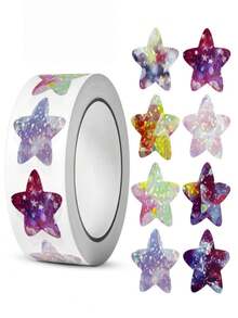500Pcs/Roll Multicolor Star Self-Adhesive Stickers 1inch, 8 Colors PVC Waterproof Decals For DIY Crafts, Planner, Teacher, Office, Classroom, Home, Gift - Multicolor - View 2