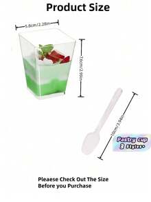 75 Clear Dessert Cups With Lids And Spoons – Yogurt & Jelly Cups, Party Appetizer Cups, Mini Cups – Suitable For Pudding, Fruit, And Ice Cream - Transparency - View 2