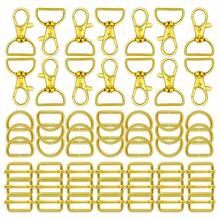 56pcs 1 Inch Swivel Lobster Clasps And D-Rings Set, Keychain DIY Hardware Accessories, Slide Buckles For Bags, Pet Leash Clips, Lanyard Straps & Sewing Projects, 360 Degree Smooth Motion Design - multicolor - View 7