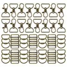 56pcs 1 Inch Swivel Lobster Clasps And D-Rings Set, Keychain DIY Hardware Accessories, Slide Buckles For Bags, Pet Leash Clips, Lanyard Straps & Sewing Projects, 360 Degree Smooth Motion Design - multicolor - View 4