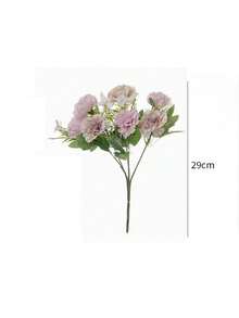 Cirelle 1pc Artificial Carnation Flower, Faux Silk Carnations Floral Arrangement With Greenery Stem For Home Office Table Decor & Wedding Centerpiece - Multicolor - View 3