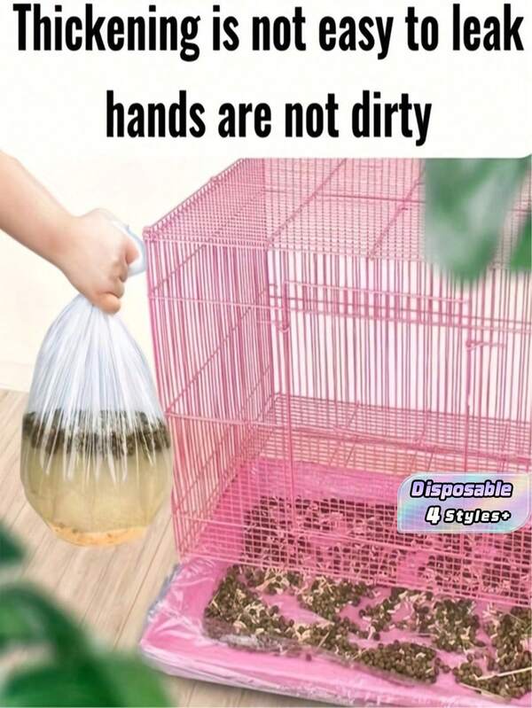 10pcs/40pcs,Bird Cage Liners - Disposable PE Film Droppings Bags, Suitable For Parrots, Pigeons, Rabbits - Easy Clean Tray Liners, Thickened Anti-Leakage Pet Cage Padding And Breeding Cage Liners, Sanitary Garbage Covers