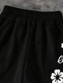 Tween Boy Floral Print Fashion Versatile Loose Fit Sweatpants With Pockets - Multicolor - View 5