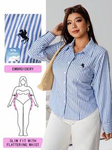 Solflare Kemeja Kerja Formal Kasual Elegan Ukuran Besar Warna Hitam Putih untuk Musim Gugur, Cocok untuk Perjalanan Sehari-hari, Hari Guru, Musim Gugur - MultiWarna - View 1