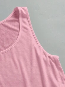 SHEIN EZwear 女士宽松短款吊带背心，大U领，适合夏季穿着 - 粉色 - 查看 6