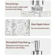 1Pc 420ml Clear Wave Shape Soap Dispenser With Pump, Refillable Liquid Shower Gel Lotion Container, Portable Bathroom Travel Accessory Decor - various - View 2