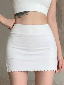 DAZY Women's Seamless Wavy Edge Modesty Shorts - White - View 5