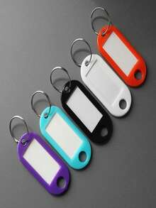 100PCS Plastic Keychains With Ring And Label Window, Multi-Functional Identification Tags For Keys, Bags, Luggage, Perfect For Office, School, Travel, And Home Organization. - Multicolor - View 6