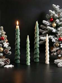 Long Rectangular Christmas Tree Silicone Candle Molds, 2 Sizes DIY Handmade Scented Candle Making Molds, Christmas Halloween Home Desktop Decorations. - Long Christmas Tree - View 7