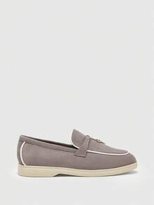 CUCCOO BIZCHIC Women Shoes Fashionable Gray Suede Comfortable Commuting Women Flat Loafers Women Flat Shoes Suitable For Outdoor Shopping To Work Daily Versatile Fall Shoes - dark grey brown - View 2