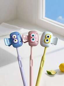 5-In-1 Cute Eyed Toothbrush Holder - Dopamine Color Toothbrush Travel Set - Dust-Proof Toothbrush Protector, Suitable For Home/Travel - Multicolor - View 5
