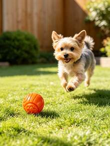 1 Rubber Pet Food Leakage Chewing Toy Ball - Orange - View 2