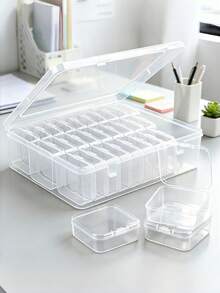 31 Piece Combination Bead Jewelry Storage Box, Transparent Plastic Sorting Set, 30 Small Boxes, 1 Large Box, Durable And Portable Handmade Container Suitable For DIY Handmade Bead Making Earrings, Rings, Necklaces, Small Items For Home Storage - transparent color - View 3