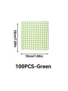 100pcs Oil-Proof Baking Paper Suitable For Cake, Sandwich, Picnic With 5 Different Style; Grid Wrapping Paper For Fast Food, Basket Liner - Multicolor - View 12