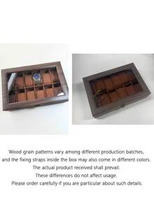 1 pieza Caja de almacenamiento de relojes de cuero, caja de relojes con tapa a prueba de polvo, caja de colección de relojes de alta gama para el hogar, regreso a la escuela - Multicolor - Ver 5