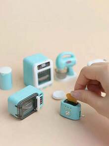 Bộ đồ chơi nhà bếp mini - Dụng cụ nấu ăn trang trí bàn xinh xắn, trang trí phòng, cảnh nhà búp bê, mô hình thu nhỏ trưng bày, phù hợp chụp ảnh thẩm mỹ | Quà tặng bộ sưu tập sáng tạo cho bạn bè tuổi teen (Tự lắp ráp - Kiểu ngẫu nhiên) - Nhiều màu - Xem 3