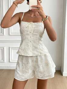 Serisse Women Two Pieces Outfits For Daily Wear Summer Casual - Apricot - View 4
