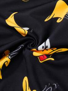 LOONEY TUNES X SHEIN 男士字母卡通印花休閒日常四角內褲 - 黑色 - 查看 4