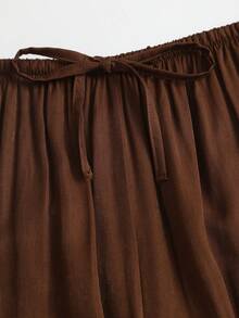 Sweetra Women's Spring/Summer Brown Sweet Commute Casual Jogger Pants, Loose Comfortable Soft Versatile Lightweight Casual Style - Brown - View 4