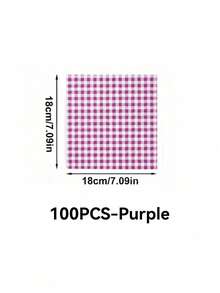 100pcs Oil-Proof Baking Paper Suitable For Cake, Sandwich, Picnic With 5 Different Style; Grid Wrapping Paper For Fast Food, Basket Liner - Multicolor - View 13