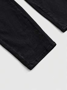 ROMWE Grunge Punk Plus Size Button Closure Casual Versatile Daily Wear Denim Jeans - Black - View 4