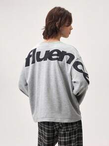 Vaulklash Men's Casual Personalized Fashion Printed Long Sleeve T-Shirt - Grey - View 3