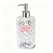 1Pc 420ml Clear Wave Shape Soap Dispenser With Pump, Refillable Liquid Shower Gel Lotion Container, Portable Bathroom Travel Accessory Decor - various - View 4