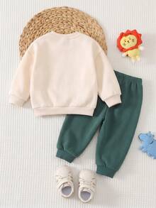 SHEIN LMoss Kids 兒童嬰兒圓領休閒舒適套裝 秋季寶寶 - 彩色 - 查看 2