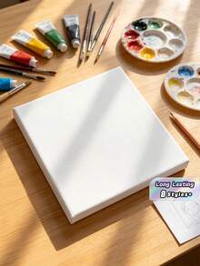 1/8PCS Single-Sided Rectangular Linen White Frame Oil Painting And Watercolor Art Canvas Simple Multi-Functional Canvas Frame For Painting Learning Supplies - White - View 1