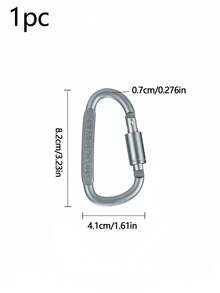 Aluminum Alloy D-Type Multi-Functional Outdoor Tactical Gear, Including Climbing Buckles, Locking Buckles, Quick-Release Hooks, Hooks, And Keychain Bottle Hooks. - Silver - View 4