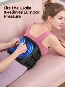 Teckwe Warm Compress Lumbar Massager, Polyester (Polyester Fiber), Heated Waist Belt For Warmth, Hot Compress For Cold Womb, Massage Device For Men And Women, Electric Heated Massager For The Waist - Black - View 4