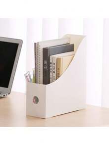 3 Pcs Desktop File Organizer, Plastic Document Rack, Desk Bookshelf Storage Box, Office & Student Paper File Holder, School Season Supplies - Multicolor - View 6