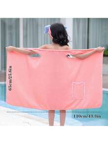 Peignoir-serviette 100% polyester à porter – doux, portable, jupe de sauna à séchage rapide avec super absorption, style contemporain, lavable à la main – cache-maillot de douche en tissu tricoté - multicolore - Voir 5