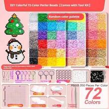 MINKOJA 24/48/72 Colors Perler Beads 2.6mm Bead Craft Kit, Includes 1 Pegboard, Ironing Paper, Keychain, Tray, Tweezers, Suitable For DIY Jewelry, Pixel Art, Handicraft Decoration And Creative Projects, Christmas Gift - Multicolor - View 9