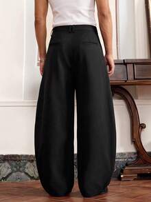 SWAVVY Pantalones largos casuales de unicolor 2 en 1 para hombres - Negro - Ver 4