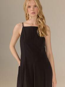 KÆRIA Hus Apron Neck Panelled Maxi Dress - Soft Lustre Weave With Mulberry Silk Blend - Black - Party Formal Modest Elegance Dinner Day Wedding Summer Classy - Black - View 6
