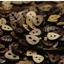 Handmade DIY Children's Clothing Buttons With Unique Coconut-Shape, Drop-Leaf Design, And Eye-Shaped Decorative Fasteners For Ledger Bags. - multicolor - View 2