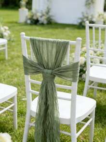 1/2PCS Bohemian Polyester Pleated Solid Fabric Table Runner For Holiday Home Room Wedding Decoration - Multicolor - View 4