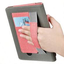 Stand Case Compatible With 6" Kindle 11th Gen 2024, Folio Cover With Hand Strap & Card Slot (Pink) - Pink - View 4