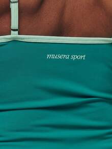 Musera Sport 對比色雙肩帶運動背心上衣 健身運動 健身房 皮拉提斯 健身 日常休閒 水藍色 - 水鴨藍 - 查看 6
