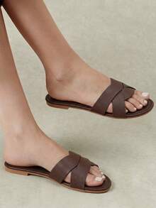 Styleloop 女款平底涼鞋，波希米亞風，海灘度假，西部風情，夏季穿搭，旅行必備 - 棕色壓紋 - 查看 7