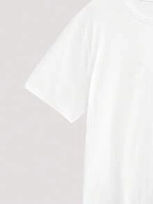 Whitmere AnChiStreetwear - 大码男士休闲简约纯白色圆领短袖T恤，百搭日常穿着 - 白色 - 查看 8