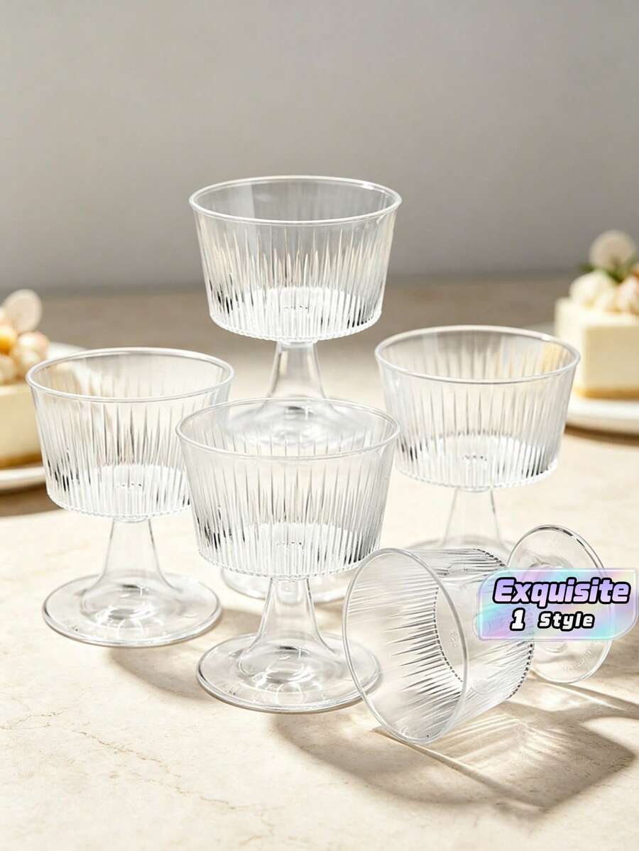 OBOVAY Reusable Plastic Dessert Cups – Ideal For Desserts, Puddings, Mousses, Cheesecakes, Candies, Cake Decorations – Perfect For Parties, Birthdays, Weddings, New Year Celebrations. - Multicolor - View 1
