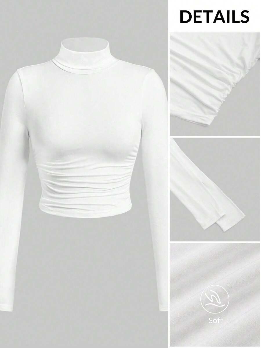 SHEIN EZwear 女式针织高领大码 T 恤