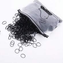 500 Pcs/Pack Disposable Elastic Hair Ties, Suitable ForHairstyling, Daily Decoration, All Seasons And Gym Use - Black - View 4