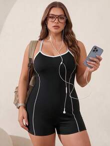 Eassivo Eassivo 2026 New Spring/Summer Plus Size Women's Sports Jumpsuit - Multicolor - View 3