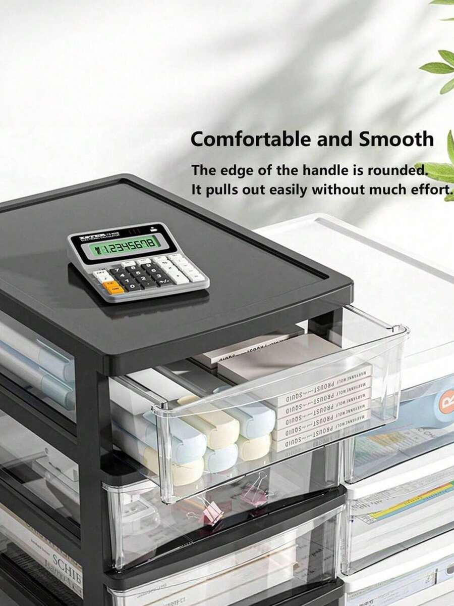 1-Piece Small Transparent Desktop Storage Box, Dustproof, Waterproof, And Anti Drop, High-End And Atmospheric, Easy To Store Without Taking Up Space, Suitable For Office Storage, Outdoor Tool Storage, Stationery Storage - Multicolor - View 1