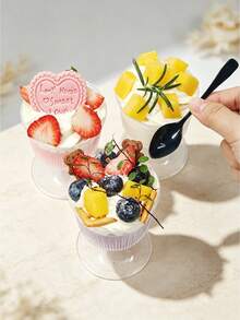 OBOVAY Reusable Plastic Dessert Cups – Ideal For Desserts, Puddings, Mousses, Cheesecakes, Candies, Cake Decorations – Perfect For Parties, Birthdays, Weddings, New Year Celebrations. - Multicolor - View 11