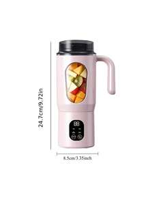 580ml Wireless Charging Juicer, Portable Electric Blender Cup With LCD Display And 12-Blade System, Ideal For Blending Fruits, Vegetables, And Smoothies, Features Simple Button Controls And USB-C Charging, 1300mAh, Pink - one size fits all - View 7
