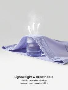 LUVLETTE Plus 2入組高腰蕾絲棉質甜美風女款內褲內褲套組-紫色 - 彩色 - 查看 8